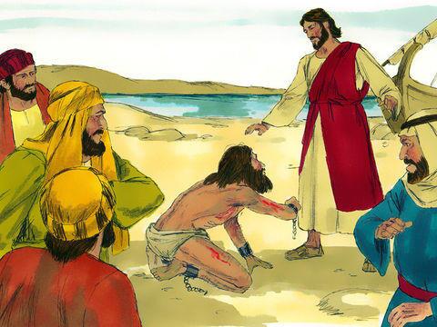 cerita Yesus menyembuhkan orang yang kerasukan setan bahasa Ahe